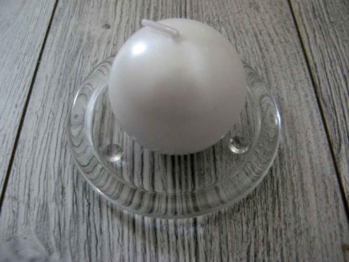 Sviečka guľa 6cm biela perlová obr.1 - evkakvety-eshop.eu