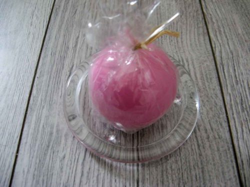 Sviečka guľa 6cm ružová lakovaná obr.2 - evkakvety-eshop.eu