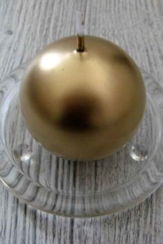 Sviečka guľa 6cm zlatá metalíza obr.1 - evkakvety-eshop.eu