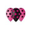 Latexové balóny ružové a čierne s bodkami 30cm 5ks - evkakvety-eshop.eu