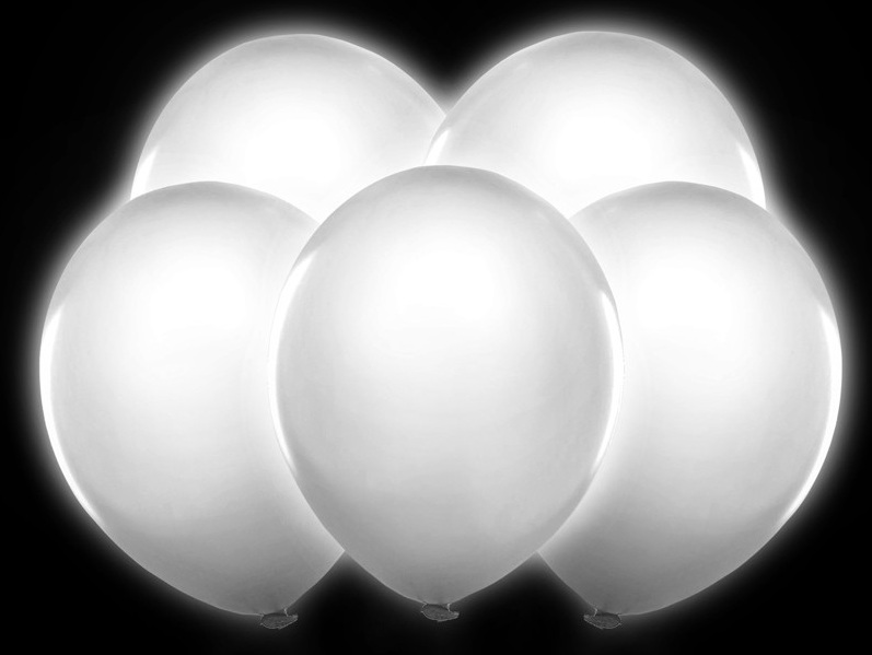 Latexové balóny svietiace led biele 30cm 5ks - evkakvety-eshop.eu
