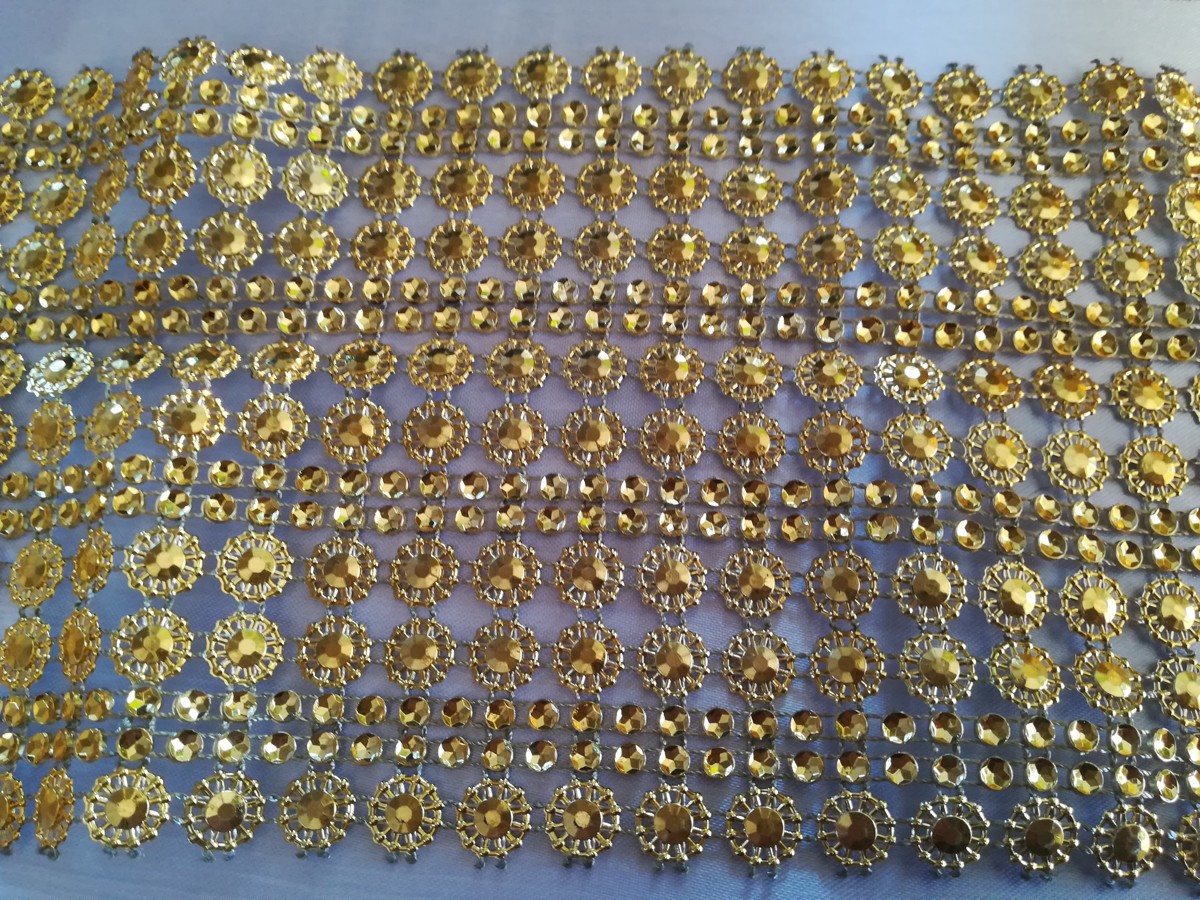 Diamantový pás II 11cm - zlatý - evkakvety-eshop.eu