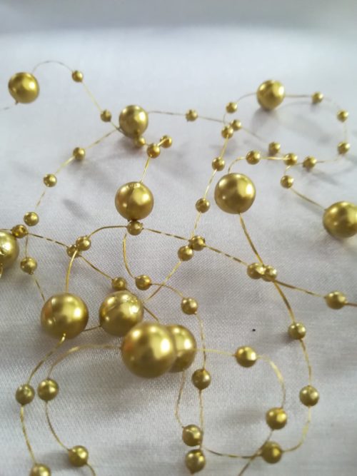Perlová girlanda - tmavozlatá - Dark Gold- evkakvety-eshop.eu