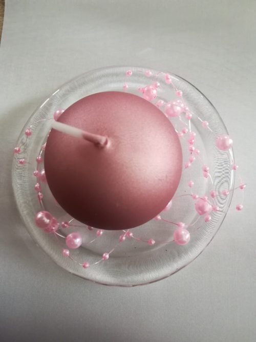 Perlová girlanda - svetloružová - Light Pink - evkakvety-eshop.eu