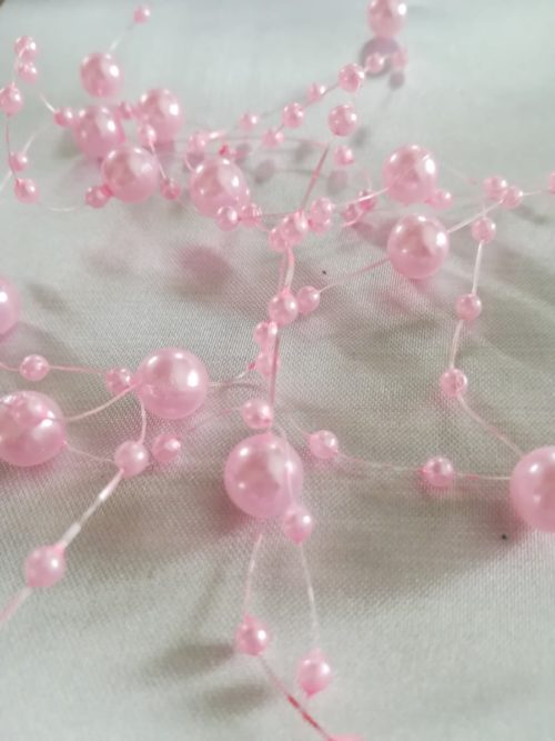 Perlová girlanda - svetloružová - Light Pink - evkakvety-eshop.eu