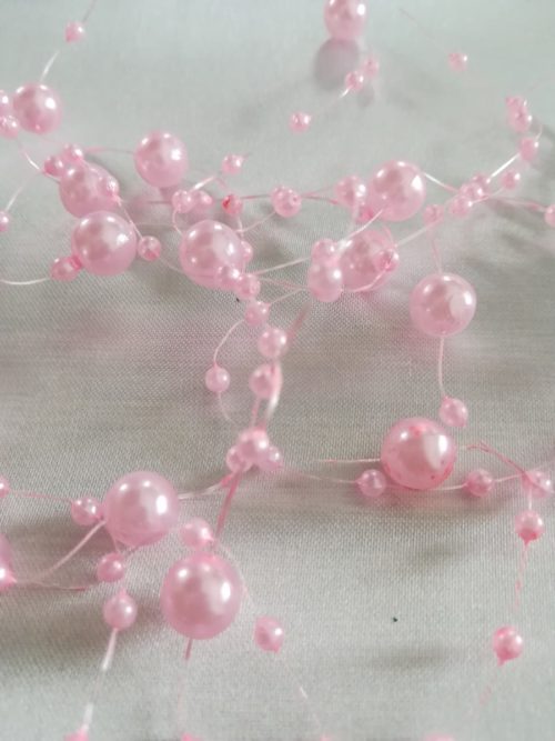 Perlová girlanda - svetloružová - Light Pink - evkakvety-eshop.eu