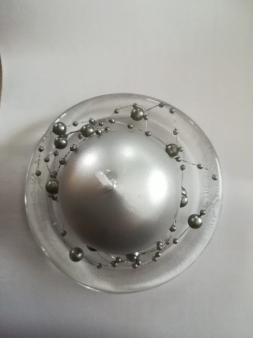 Perlová girlanda - strieborná - Silver - evkakvety-eshop.eu