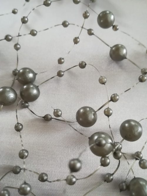 Perlová girlanda - strieborná - Silver - evkakvety-eshop.eu