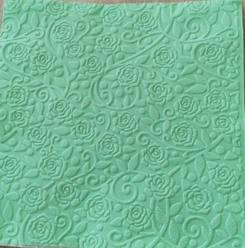 Reliéfne servítky mentolovo zelené (Mint) 33×33 cm – vzor Ruže
