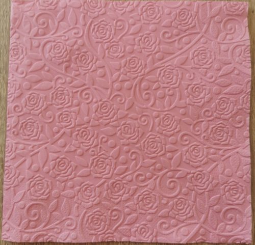 Reliéfne servítky ružové (Candy Pink) 33×33 cm – vzor Ruže