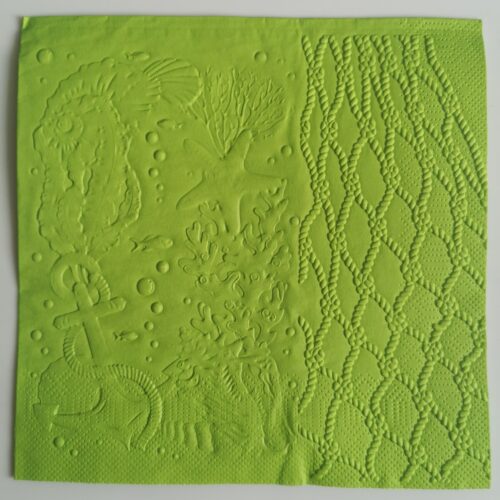 Reliéfne servítky trávovozelené (Grass Green) 33×33 cm – vzor Námornícky zážitok