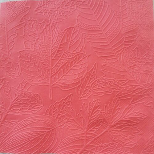 Reliéfne servítky červené (Red) 33×33 cm – vzor Listy