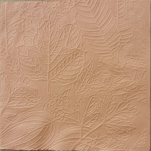 Reliéfne servítky lososové (Salmon) 33×33 cm – vzor Listy