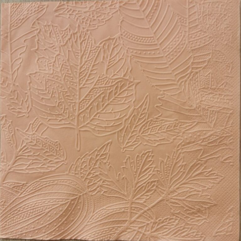Reliéfne servítky lososové (Salmon) 33×33 cm – vzor Listy
