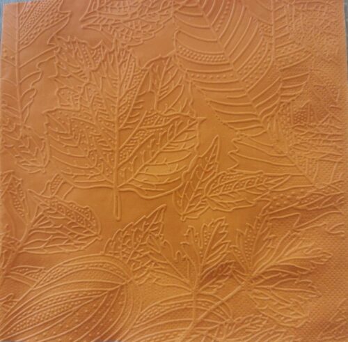Reliéfne servítky oranžové (Orange) 33×33 cm – vzor Listy