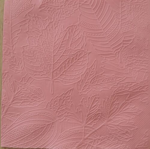 Reliéfne servítky ružové (Candy Pink) 33×33 cm – vzor Listy
