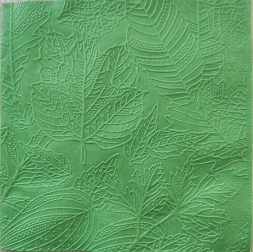 Reliéfne servítky tmavozelené (Dark Green) 33×33 cm – vzor Listy