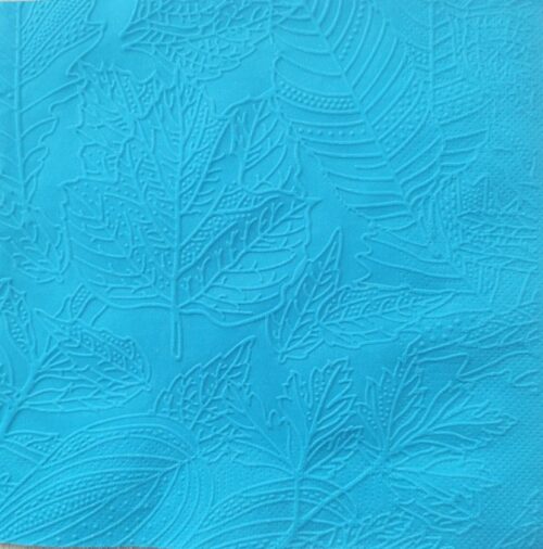 Reliéfne servítky tyrkysové (Blue) 33×33 cm – vzor Listy - 2