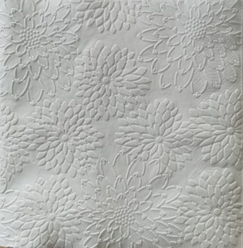 Reliéfne servítky pastelovo modré (Baby Blue) 33×33 cm – vzor Dálie