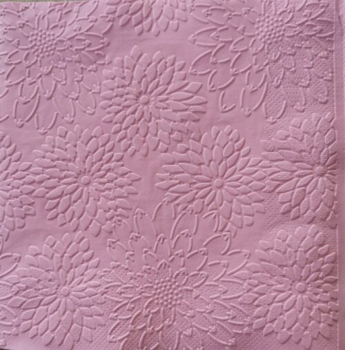 Reliéfne servítky ružové (Candy Pink) 33×33 cm – vzor Dálie