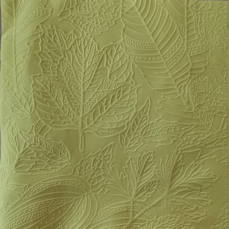 Reliéfne servítky žlté (Yellow) 33×33 cm – vzor Listy - 2