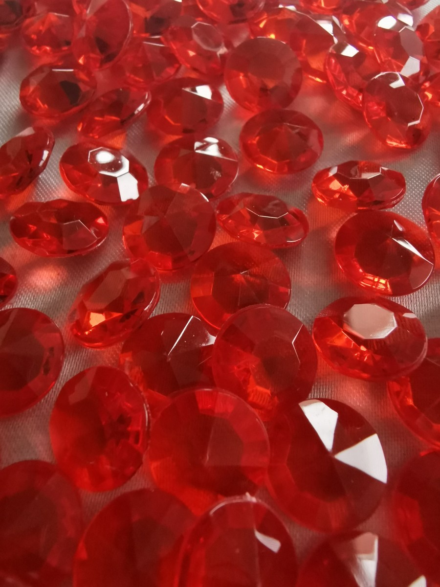 Dekoračné diamanty červené 12mm - evkakvety-eshop.eu