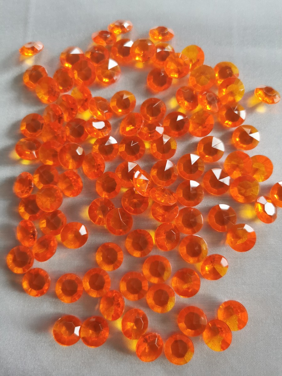 Dekoračné diamanty oranžové 12mm - evkakvety-eshop.eu