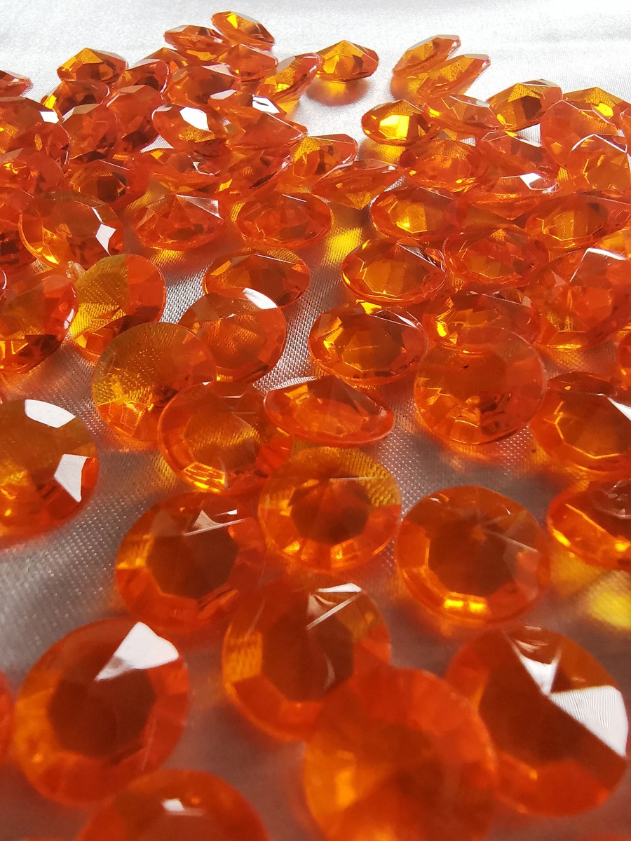 Dekoračné diamanty oranžové 12mm - evkakvety-eshop.eu