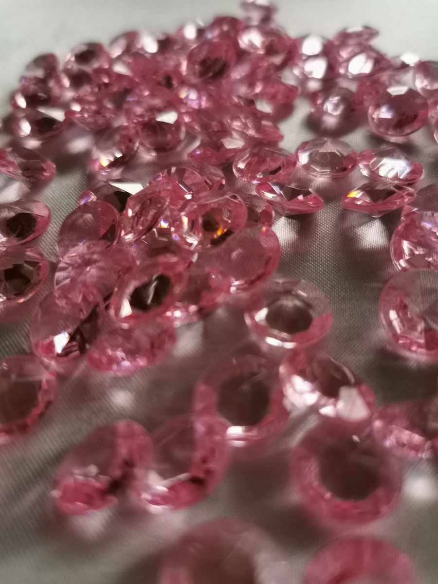 Dekoračné diamanty svetloružové 12mm - evkakvety-eshop.eu