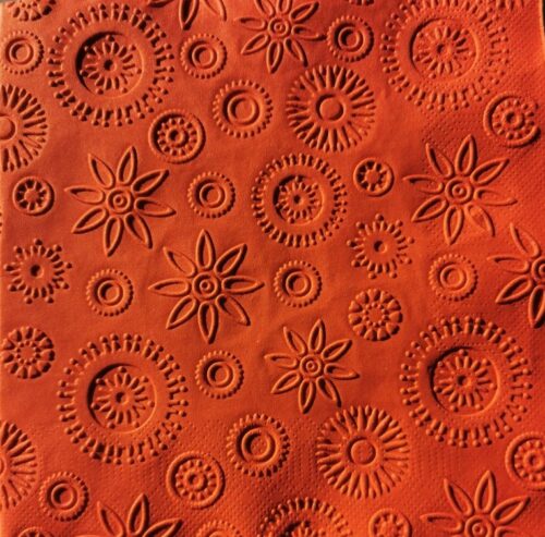 Reliéfne servítky červené (Red) 33×33 cm – vzor Vločky
