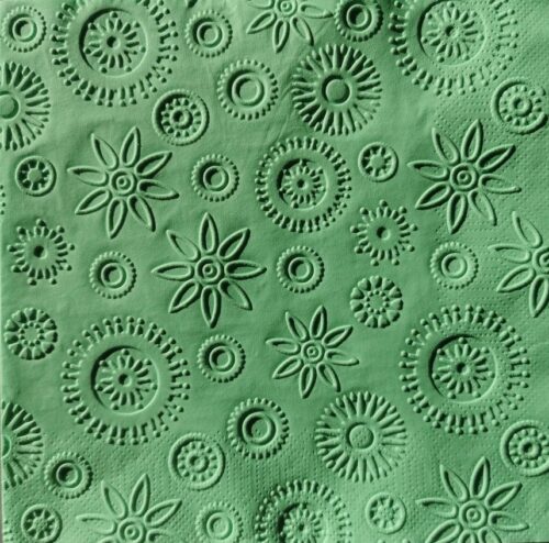Reliéfne servítky mentolovo zelené (Mint) 33×33 cm – vzor Vločky