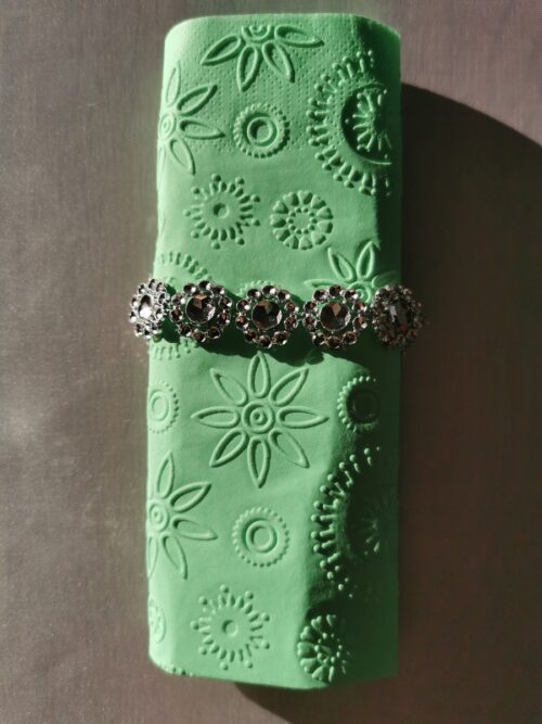 Reliéfne servítky mentolovo zelené (Mint) 33×33 cm – vzor Vločky - detail vzoru