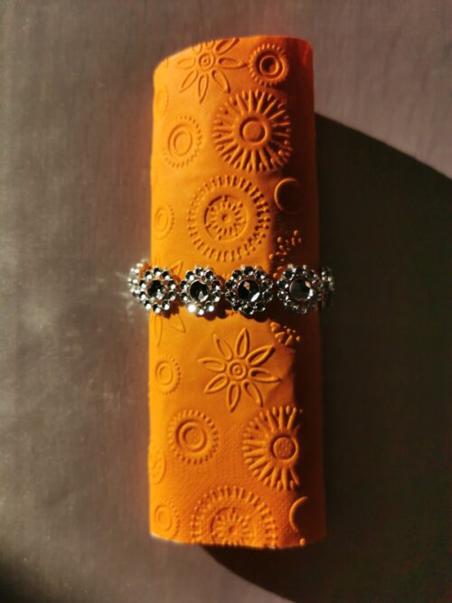 Reliéfne servítky oranžové (Orange) 33×33 cm – vzor Vločky - detail vzoru