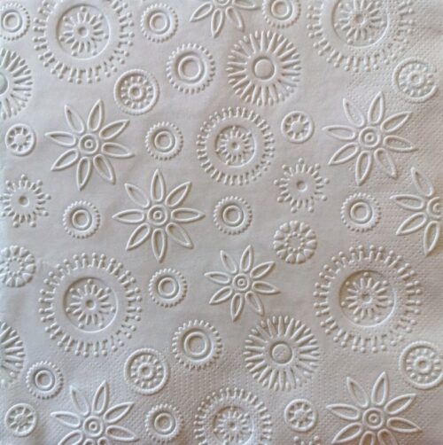 Reliéfne servítky pastelovo modré (Baby Blue) 33×33 cm – vzor Vločky