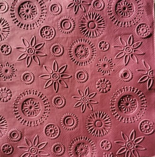 Reliéfne servítky purpurové (Purple) 33×33 cm – vzor Vločky