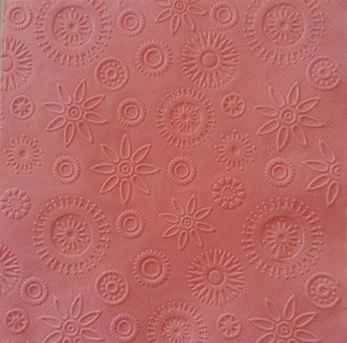 Reliéfne servítky ružové (Candy Pink) 33×33 cm – vzor Vločky