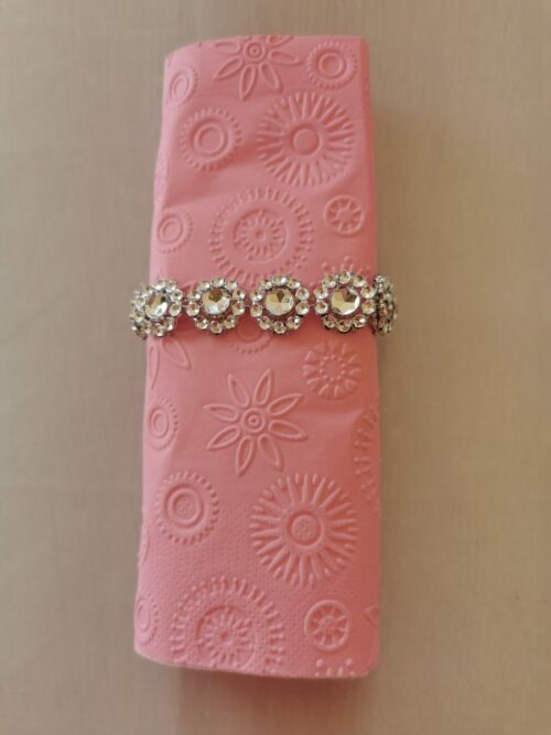 Reliéfne servítky ružové (Candy Pink) 33×33 cm – vzor Vločky - detail vzoru