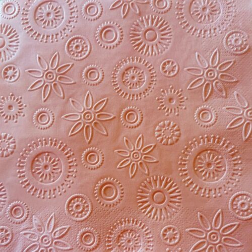 Reliéfne servítky svetloružové (Baby Pink) 33×33 cm – vzor Vločky