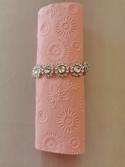 Reliéfne servítky svetloružové (Baby Pink) 33×33 cm – vzor Vločky - detail vzoru