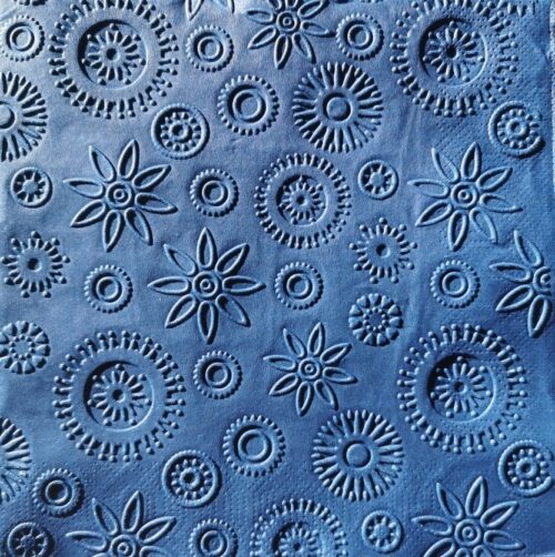 Reliéfne servítky tmavomodré (Warm Navy) 33 × 33 cm – vzor Vločky - 2