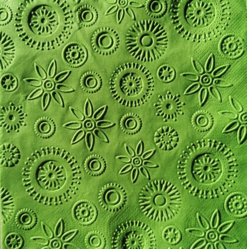 Reliéfne servítky tmavozelené (Dark Green) 33×33 cm – vzor Vločky