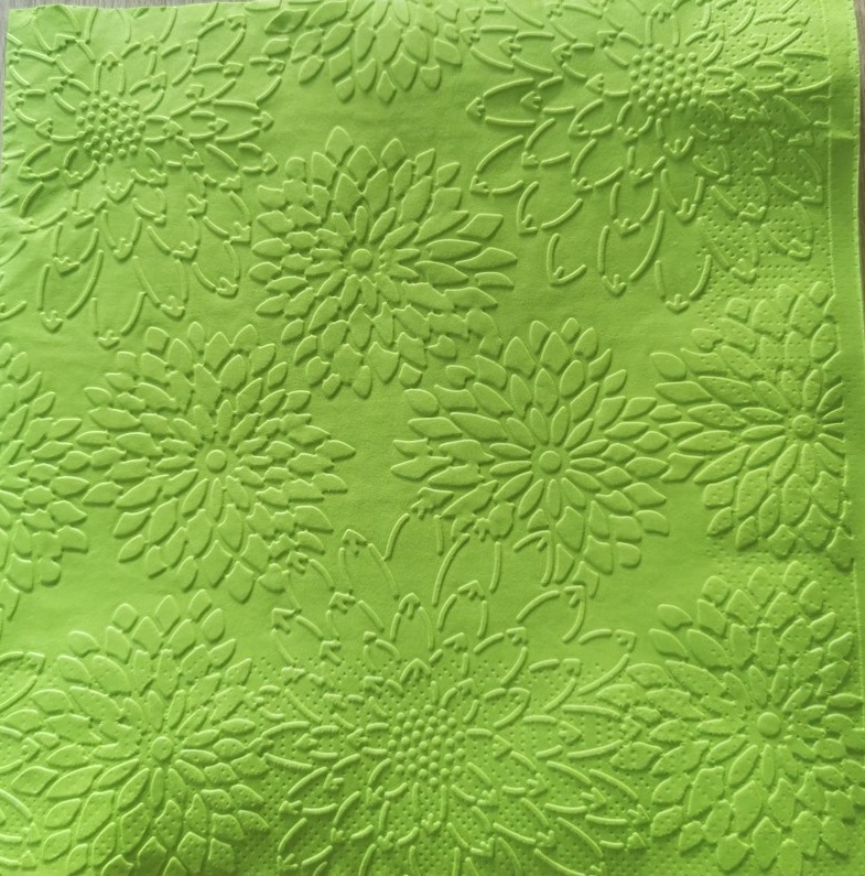 Reliéfne servítky trávovozelené (Grass Green) 33×33 cm – vzor Dálie - 2