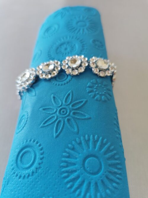 Reliéfne servítky tyrkysové (Blue) 33×33 cm – vzor Vločky - detail reliéfu