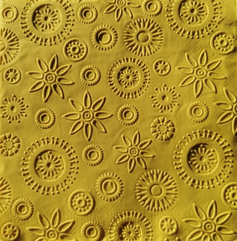 Reliéfne servítky žlté (Yellow) 33×33 cm – vzor Vločky - 2