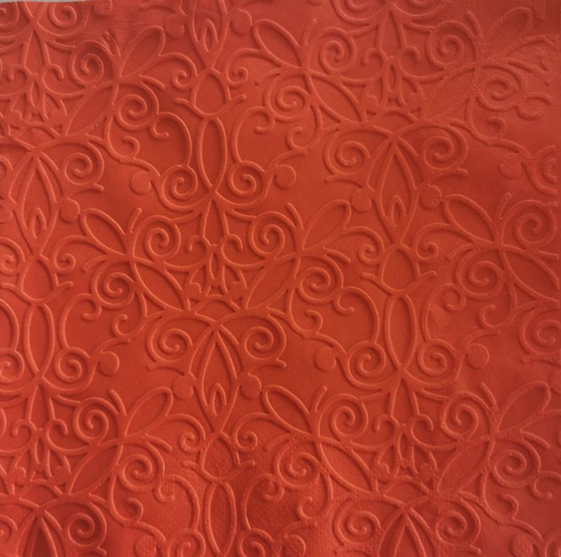 Reliéfne servítky červené (Red) 33×33 cm – vzor Ornament