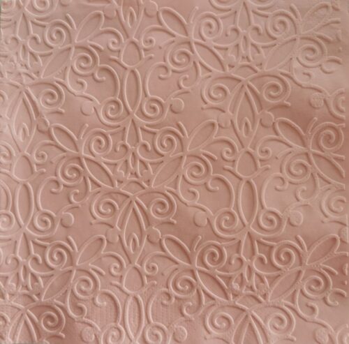 Reliéfne servítky svetloružové (Baby Pink) 33×33 cm – vzor Ornament