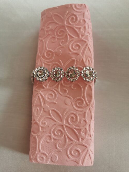 Reliéfne servítky svetloružové (Baby Pink) 33×33 cm – vzor Ornament - detail vzoru