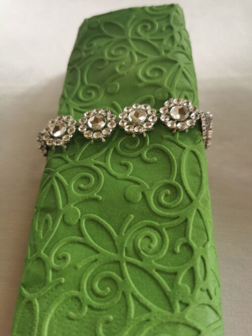 Reliéfne servítky tmavozelené (Dark Green) 33×33 cm – vzor Ornament - detail reliéfu