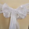Saténová organza biela (White) šírky 23 cm – mašľa na stoličke