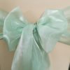Saténová organza pastelovo zelená (Pastel Green) šírky 23 cm – mašľa na stoličke